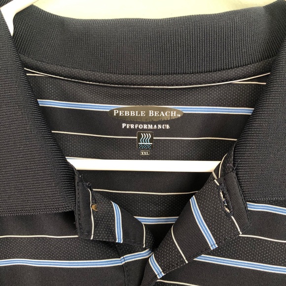 Pebble Beach Performance Men’s Polo Navy 2XL - Picture 3 of 5